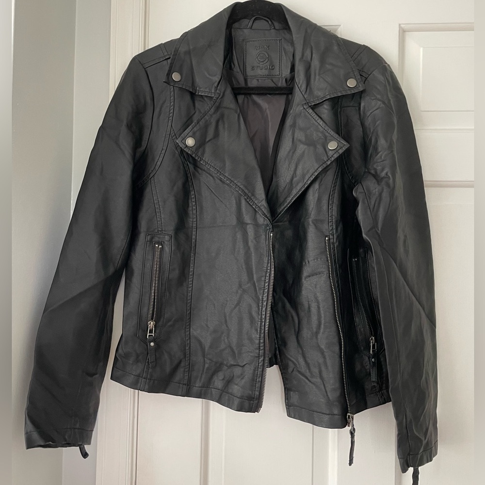 Max Studio Black Leather Jacket